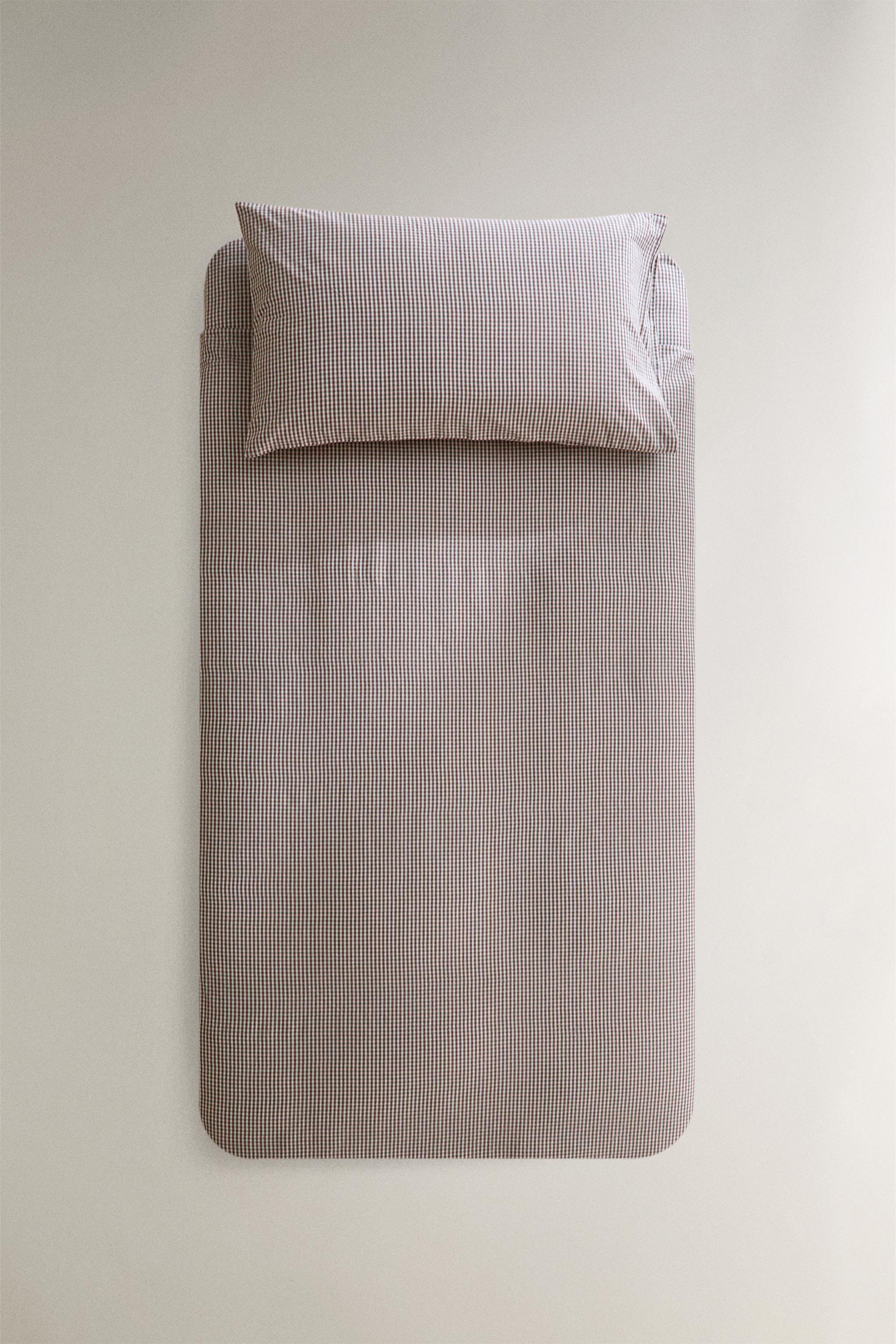 HOUSSE DE COUETTE ENFANT À CARREAUX